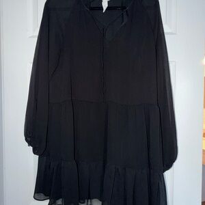 H&M Black Chiffon Dress